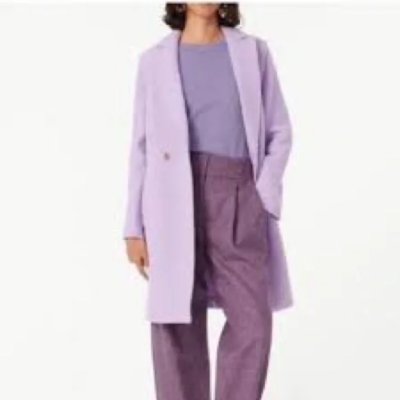 J. Crew Elegant Purple Wool Coat - Picture 2 of 10